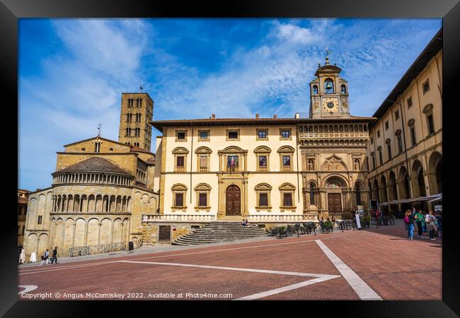 Piazza Grande in Arezzo, Tuscany, Italy Framed Print by Angus McComiskey