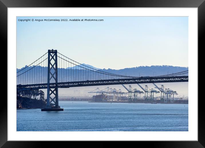 San Francisco - Oakland Bay Bridge Framed Mounted Print by Angus McComiskey