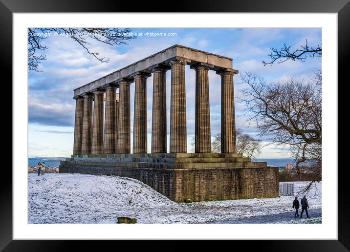 National Monument of Scotland on Calton Hill Framed Mounted Print by Angus McComiskey