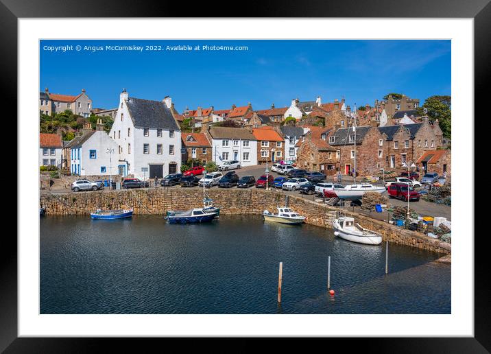 Crail harbour and town Framed Mounted Print by Angus McComiskey