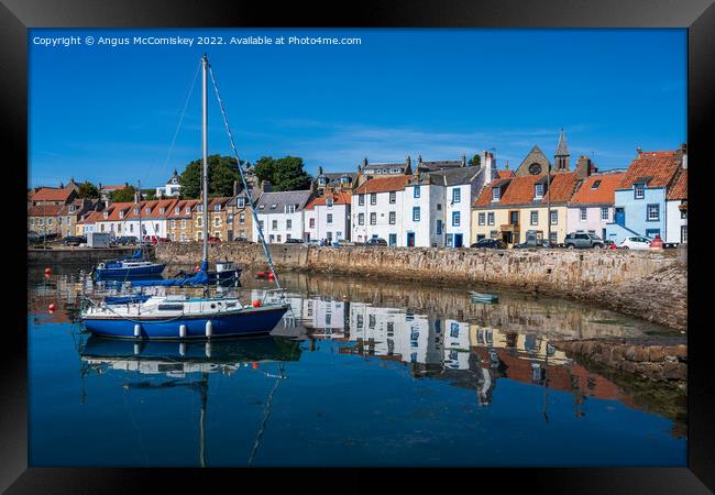 St Monans harbour reflections Framed Print by Angus McComiskey
