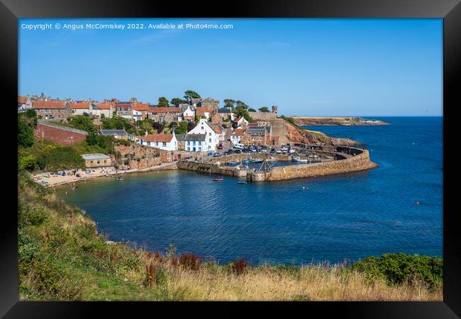 Crail harbour and beach in East Neuk of Fife Framed Print by Angus McComiskey