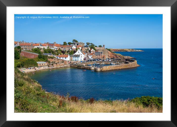 Crail harbour and beach in East Neuk of Fife Framed Mounted Print by Angus McComiskey