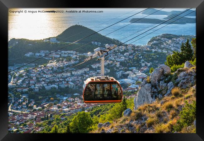 Dubrovnik cable car ascending, Croatia Framed Print by Angus McComiskey