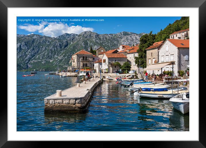 Waterfront at Perast on Bay of Kotor in Montenegro Framed Mounted Print by Angus McComiskey