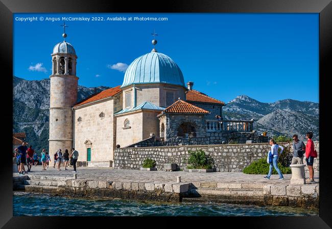 Arriving at Our Lady of the Rocks in Montenegro Framed Print by Angus McComiskey