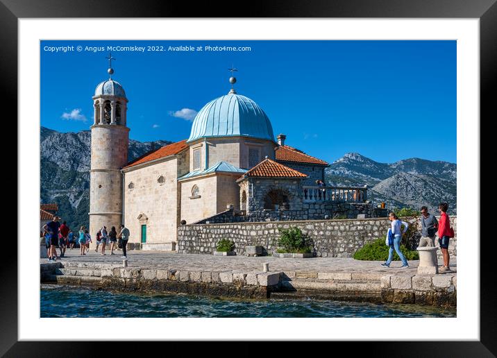 Arriving at Our Lady of the Rocks in Montenegro Framed Mounted Print by Angus McComiskey