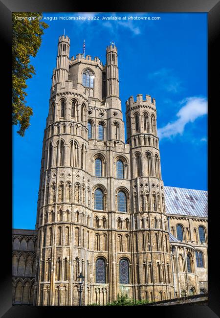 West tower, south elevation of Ely Cathedral Framed Print by Angus McComiskey