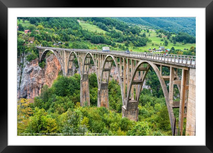 Durdevića Tara Bridge, Montenegro Framed Mounted Print by Angus McComiskey
