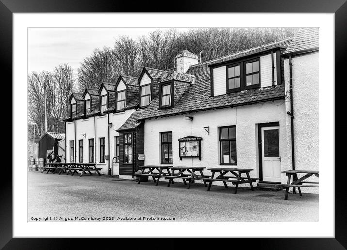 Applecross Inn on the Applecross Peninsula mono Framed Mounted Print by Angus McComiskey