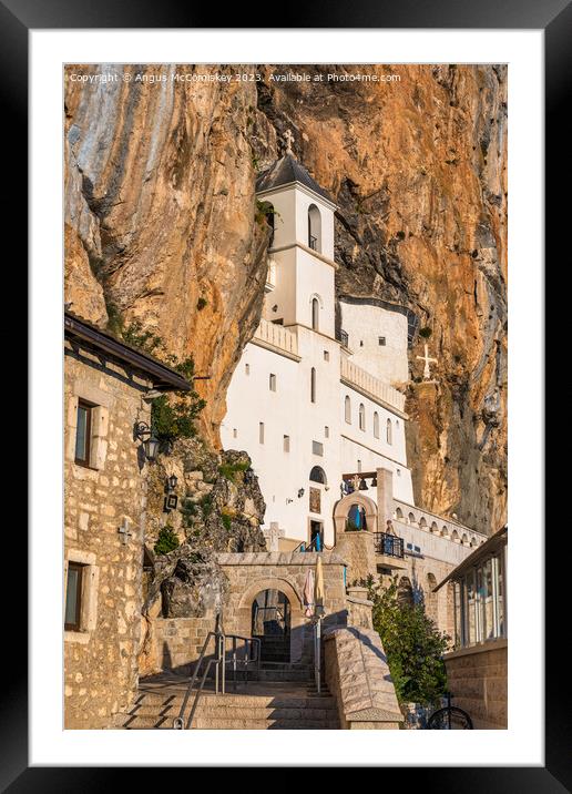 The upper church of Ostrog Monastery in Montenegro Framed Mounted Print by Angus McComiskey