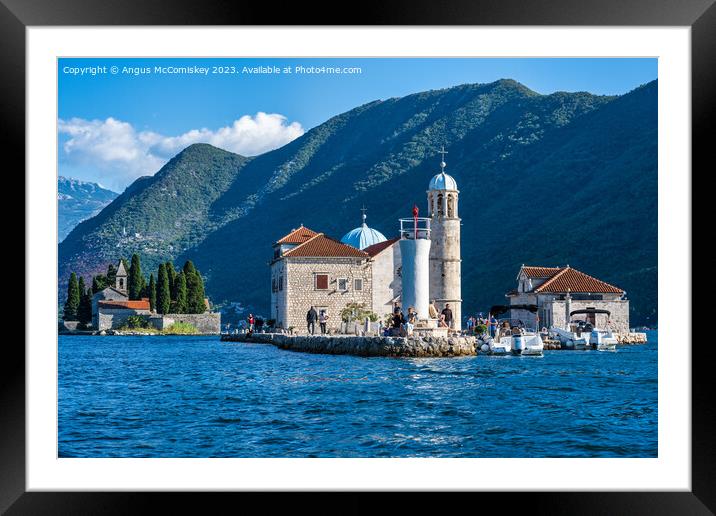 Departing Our Lady of the Rocks in Montenegro Framed Mounted Print by Angus McComiskey