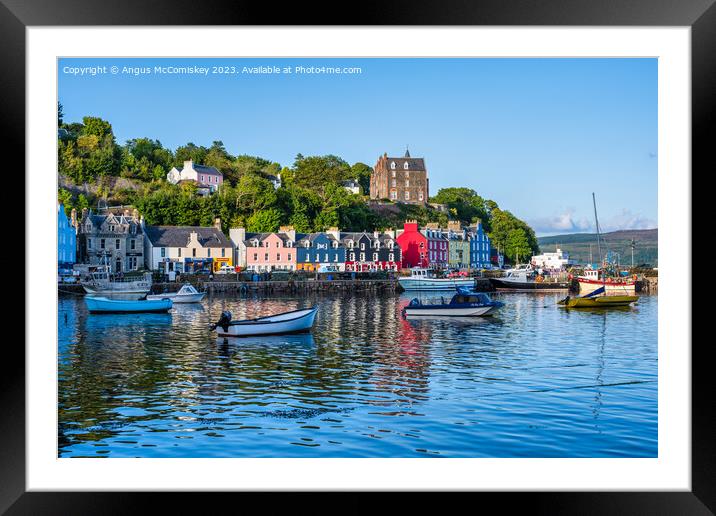 Boats in the harbour, Tobermory waterfront Framed Mounted Print by Angus McComiskey
