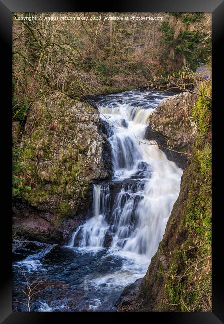 Reekie Linn waterfall on River Isla in Scotland Framed Print by Angus McComiskey