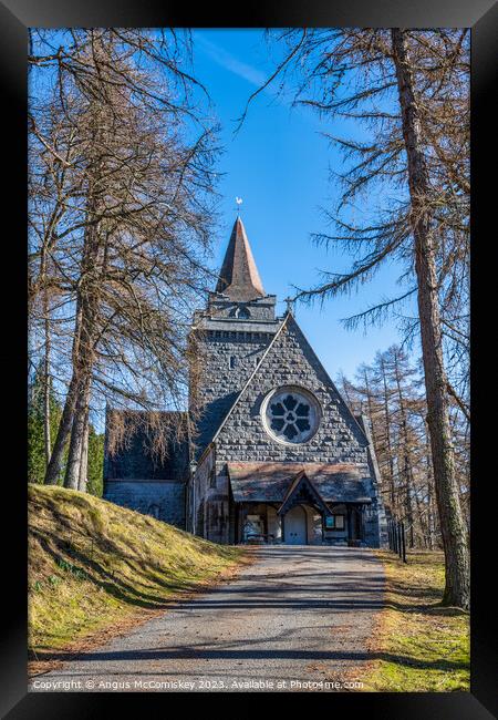 Crathie Kirk near Balmoral, Scotland Framed Print by Angus McComiskey