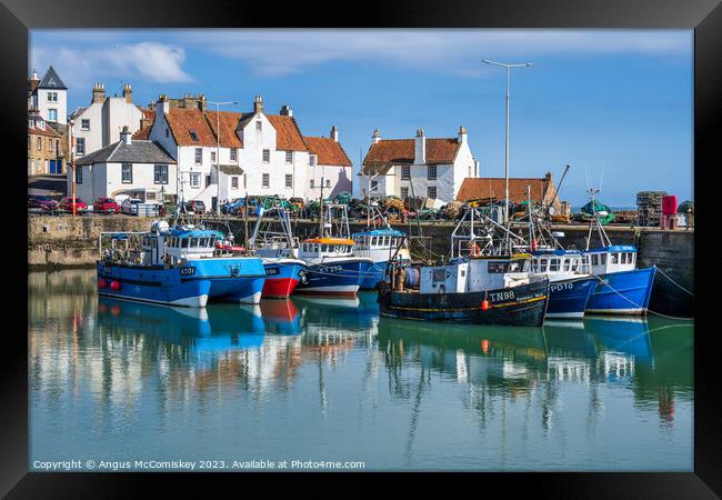 Fishing boats in Pittenweem harbour Framed Print by Angus McComiskey