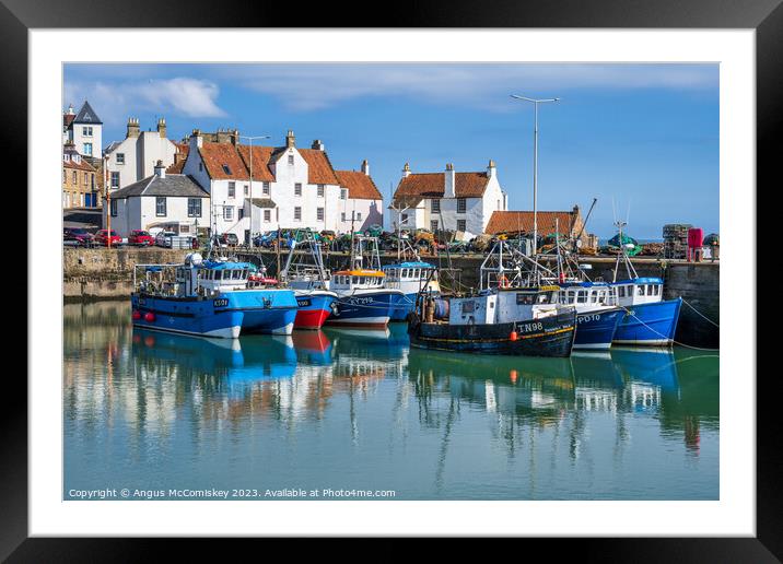 Fishing boats in Pittenweem harbour Framed Mounted Print by Angus McComiskey