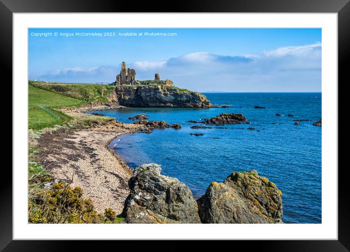 Ruins of Newark Castle on the Fife Coastal Path Framed Mounted Print by Angus McComiskey