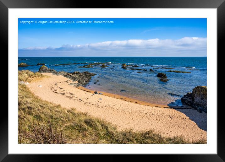 Sandy beach on the Fife coast of Scotland Framed Mounted Print by Angus McComiskey