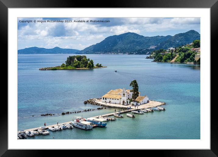 Vlacherna Monastery Corfu, Greece Framed Mounted Print by Angus McComiskey