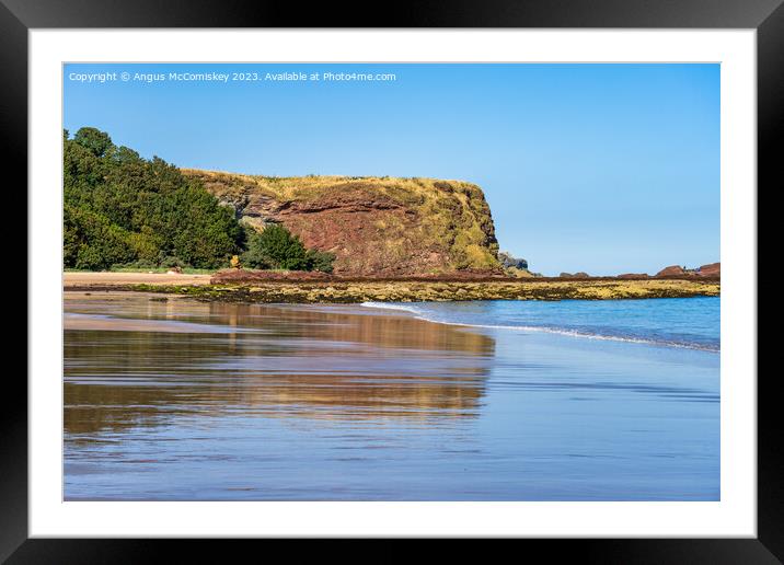 Seacliff Beach reflections, East Lothian, Scotland Framed Mounted Print by Angus McComiskey