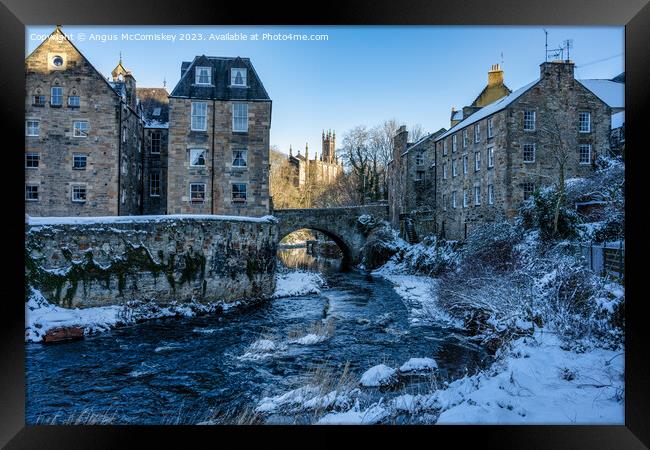 Water of Leith at Dean Village in Edinburgh Framed Print by Angus McComiskey