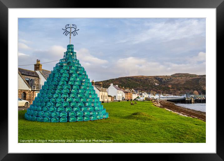 Creel Christmas tree on Ullapool seafront Framed Mounted Print by Angus McComiskey
