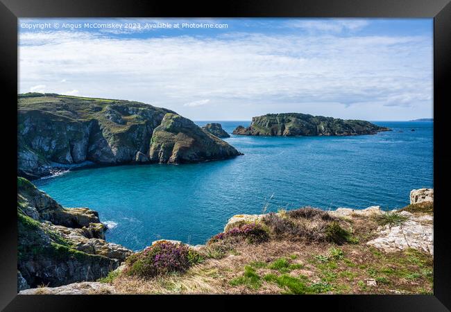 Port a la Jument Bay on Sark, Channel Islands Framed Print by Angus McComiskey