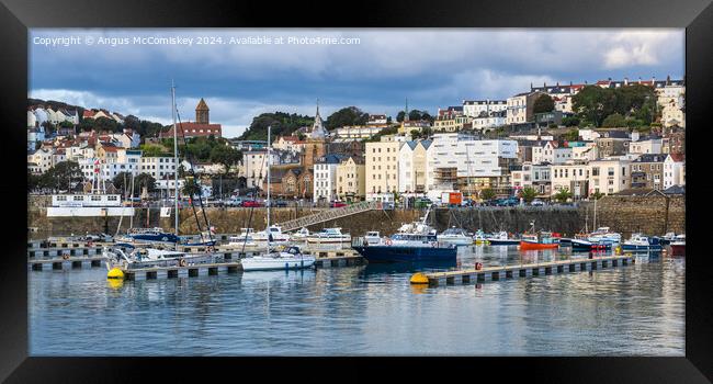 St Peter Port waterfront Guernsey, Channel Islands Framed Print by Angus McComiskey
