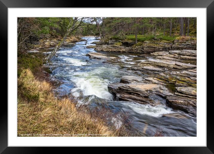 River Dee near Braemar on Royal Deeside, Scotland Framed Mounted Print by Angus McComiskey