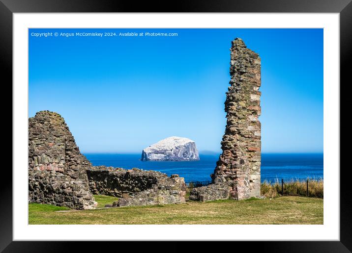 The Bass Rock from Tantallon Castle, East Lothian Framed Mounted Print by Angus McComiskey