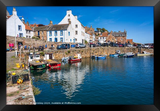 High tide at Crail harbour East Neuk of Fife Framed Print by Angus McComiskey