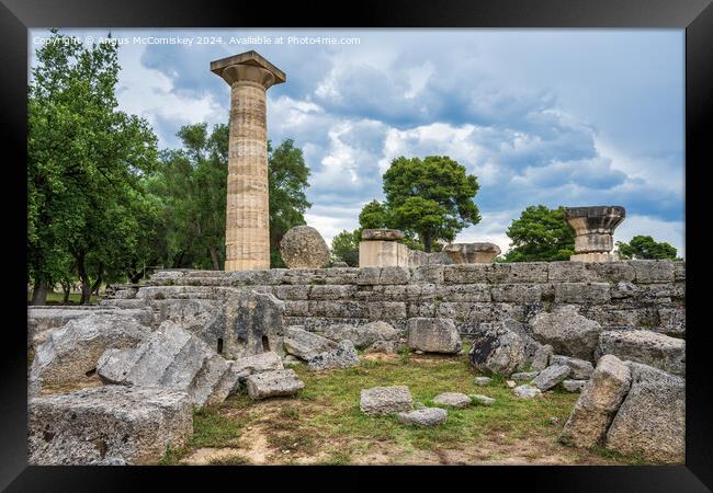 Temple of Zeus at ancient Olympia, Greece Framed Print by Angus McComiskey