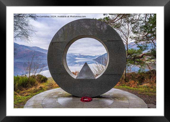 Loch Lomond National Park Memorial at Rowardennan Framed Mounted Print by Angus McComiskey