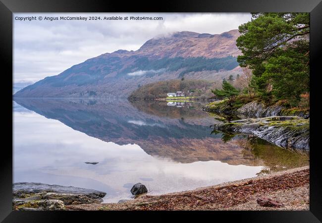 Winter reflections from the beach at Rowardennan Framed Print by Angus McComiskey