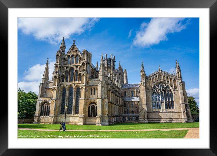 East elevation of Ely Cathedral Framed Mounted Print by Angus McComiskey