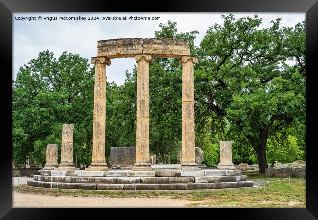 The Philippeion at ancient Olympia, Greece Framed Print by Angus McComiskey