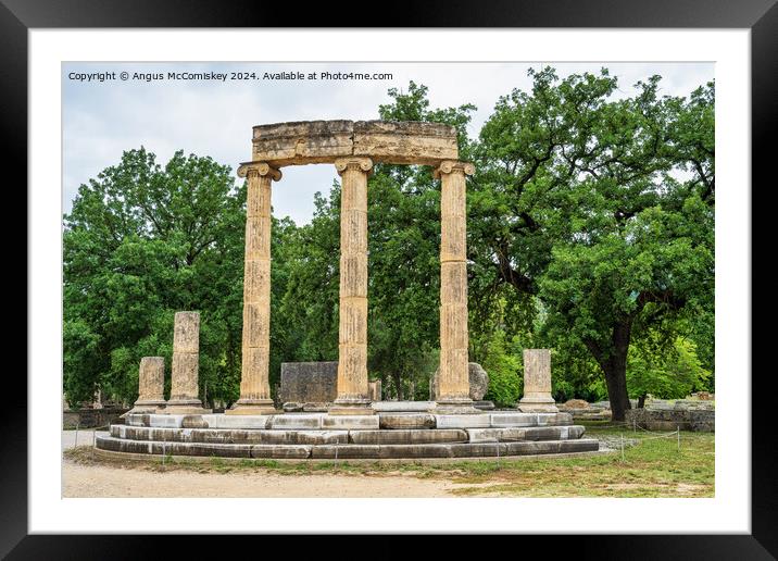 The Philippeion at ancient Olympia, Greece Framed Mounted Print by Angus McComiskey