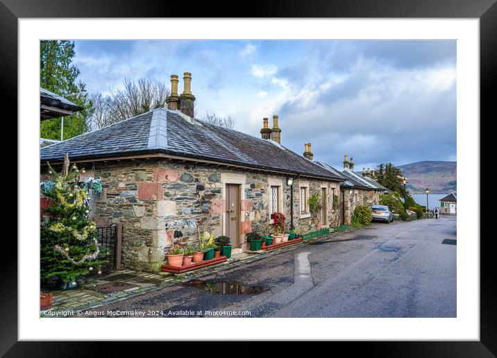 Cottages on Pier Road in Luss, Scotland Framed Mounted Print by Angus McComiskey