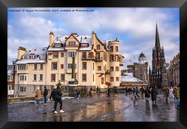 Ramsay Garden Apartments on Castlehill, Edinburgh Framed Print by Angus McComiskey