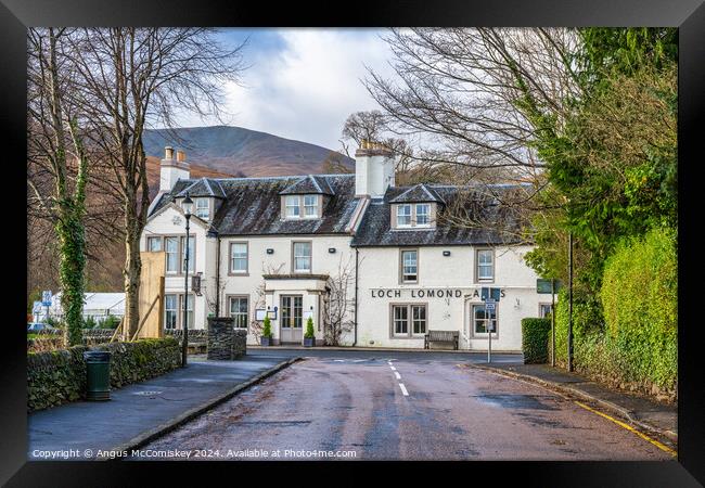 Loch Lomond Arms Hotel in Luss, Scotland Framed Print by Angus McComiskey