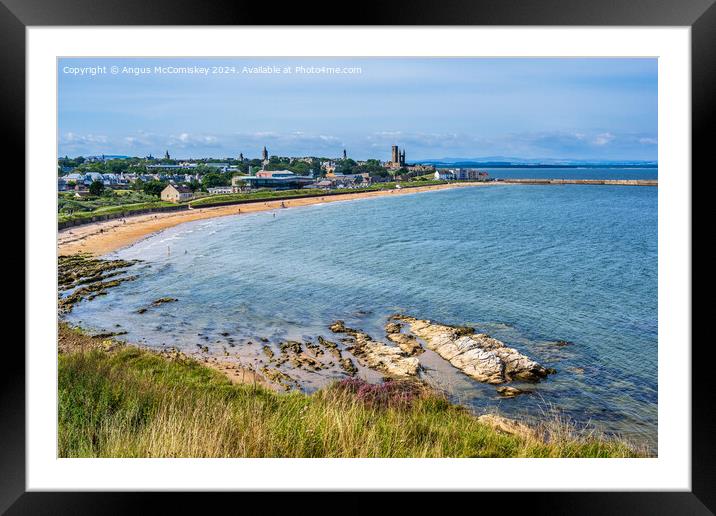 St Andrews East Sands beach in Fife Framed Mounted Print by Angus McComiskey