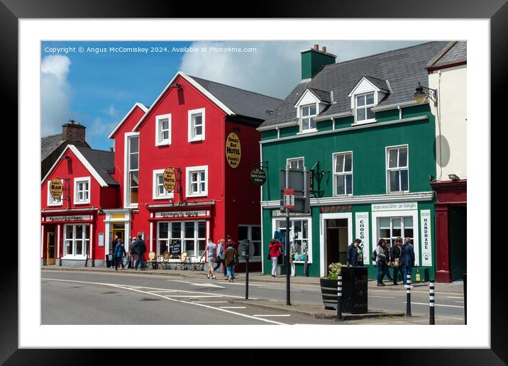Colourful shopfronts in Dingle Town, County Kerry Framed Mounted Print by Angus McComiskey