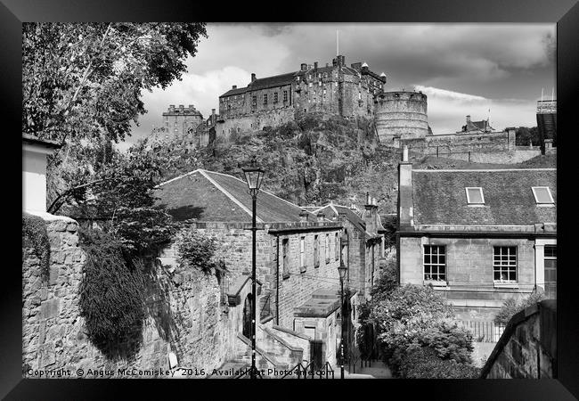 Edinburgh Castle from the Vennel Framed Print by Angus McComiskey