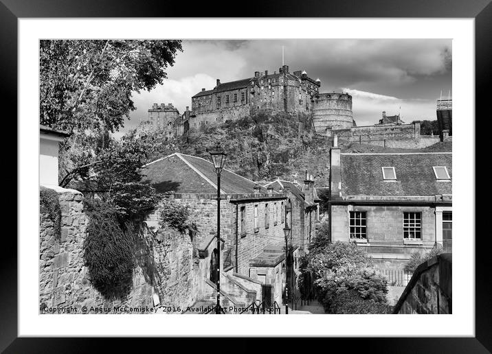 Edinburgh Castle from the Vennel Framed Mounted Print by Angus McComiskey