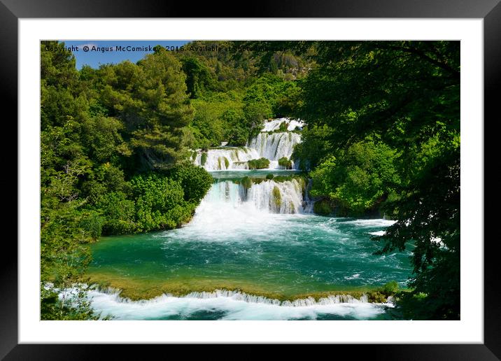 Krka waterfalls Croatia Framed Mounted Print by Angus McComiskey