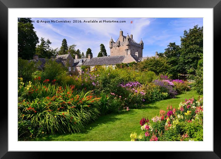 Cawdor Castle and flower garden Framed Mounted Print by Angus McComiskey