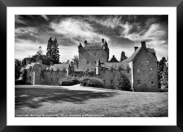 Cawdor Castle mono Framed Mounted Print by Angus McComiskey