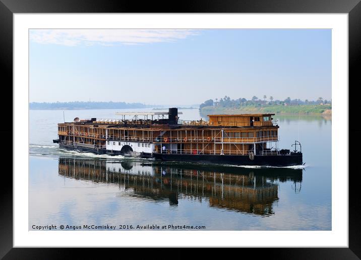 Paddle steamer "Sudan" on the Nile Framed Mounted Print by Angus McComiskey
