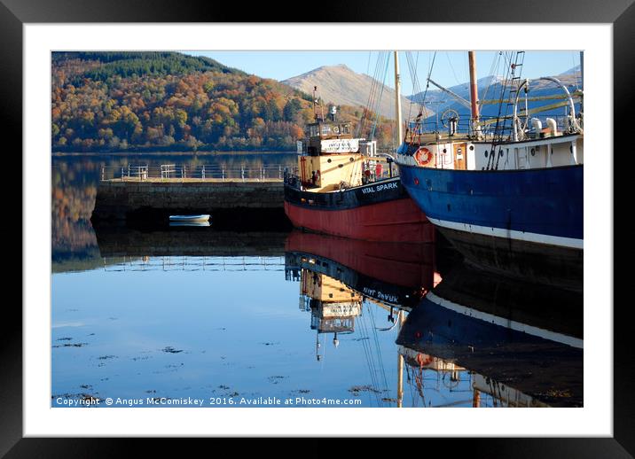 Clyde puffer Vital Spark at Inveraray Pier Framed Mounted Print by Angus McComiskey